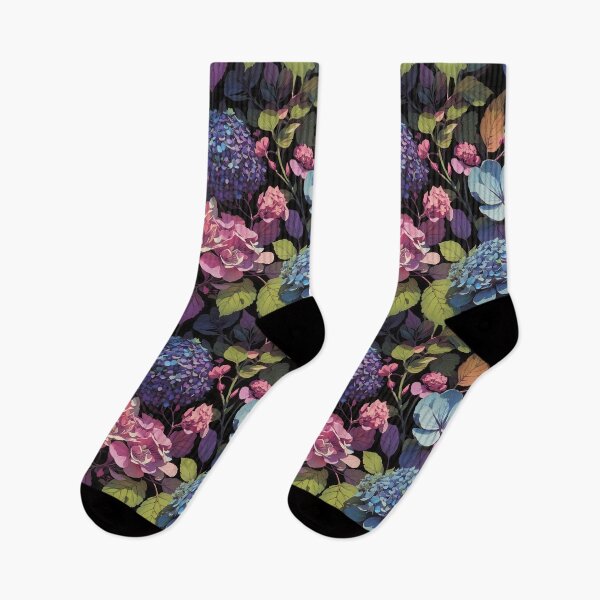 Item preview, Whimsical Watercolor Dark Floral Hydrangea Pattern #27 designed and sold by Rae-SunshineArt.