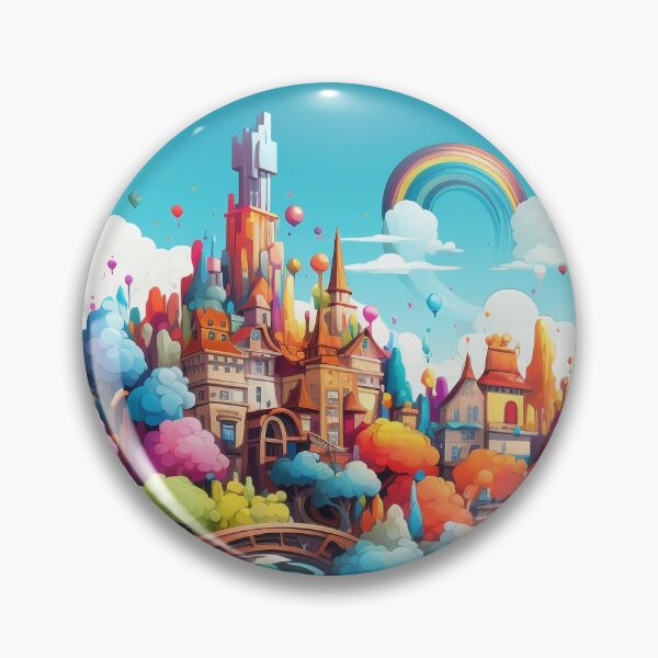 Item preview, Magical Whimsical Rainbow City designed and sold by Pale-Moon-Merch.