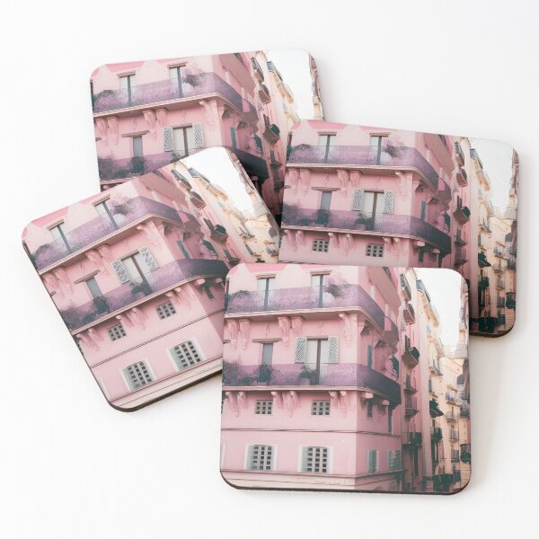 Item preview, Pink Parisian buildings designed and sold by GasconyPassion.