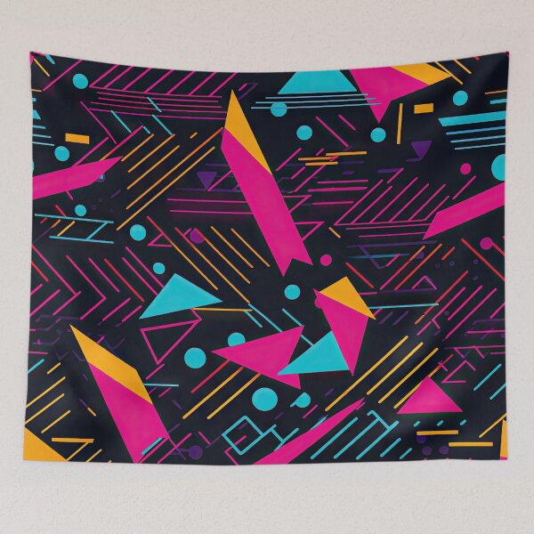 Item preview, 80s and 90s Retro Pop Synthwave Pattern designed and sold by AeonAcademy.