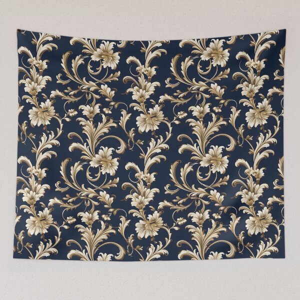 Item preview, Baroque Navy Collection with White and Gold Rod-Tone Accents designed and sold by AlienSkinEyes.