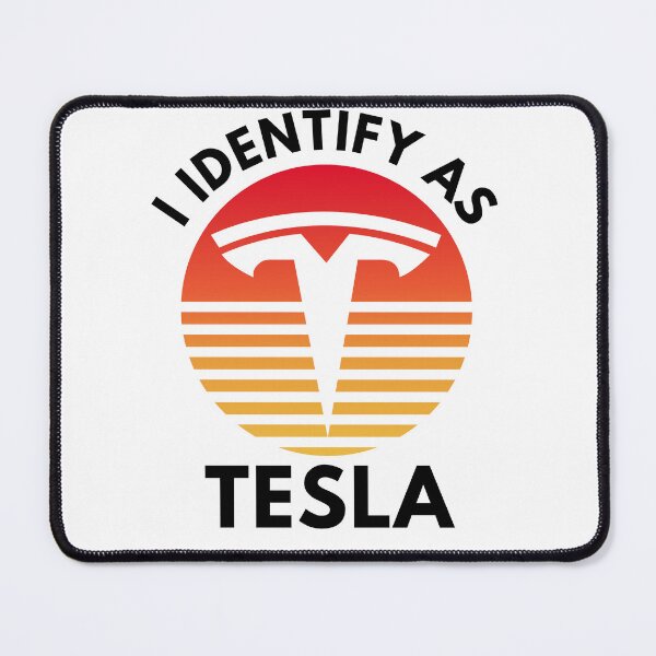 Item preview, I Identify As Tesla Retro Bumper designed and sold by TeeArtillery.