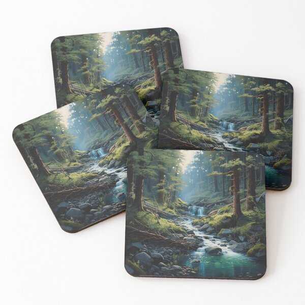 Item preview, The waterfall in the forest digital art designed and sold by EternityLoves.