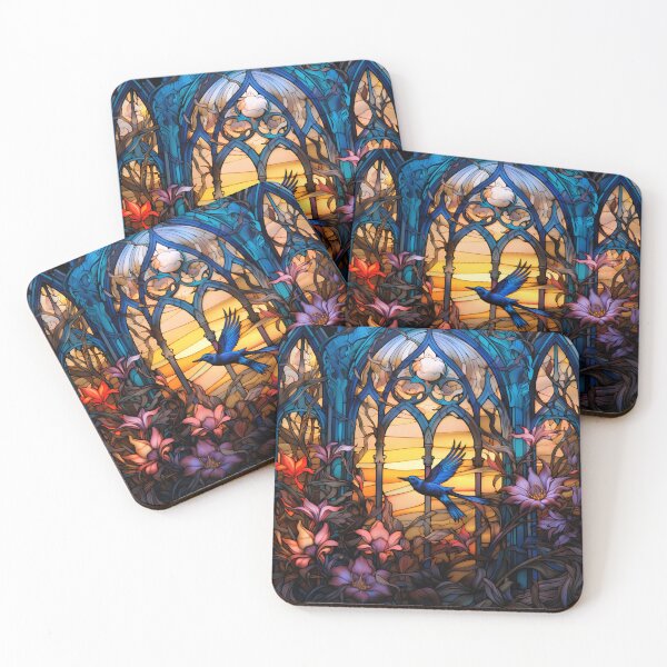Item preview, Colorful stained glass digital print art designed and sold by dcrc.