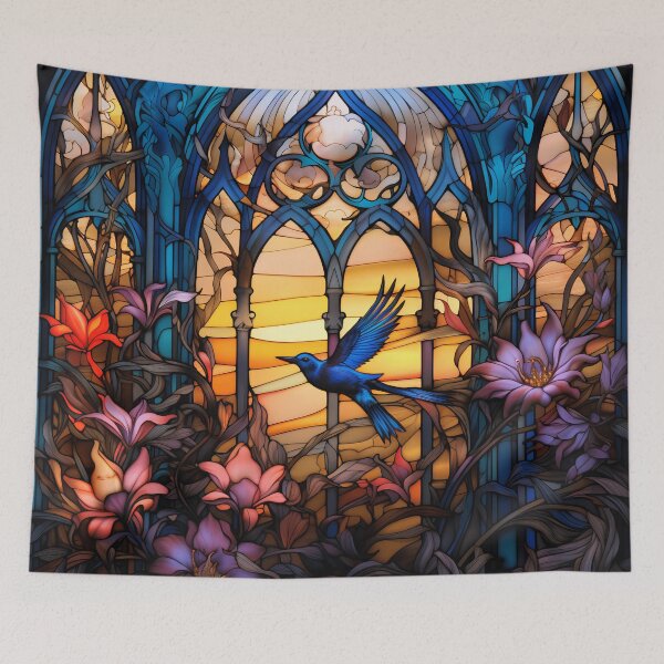 Item preview, Colorful stained glass digital print art designed and sold by dcrc.