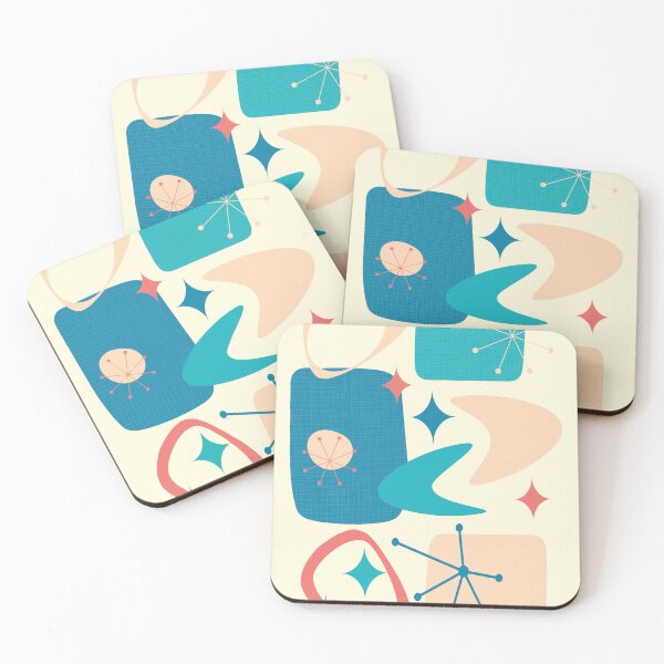 Item preview, Mid Century Atomic Abstract 15 Blue, Peach designed and sold by trdstudio.