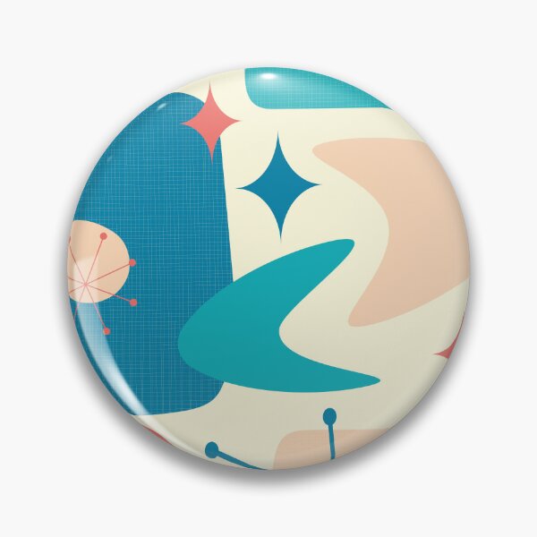 Item preview, Mid Century Atomic Abstract 15 Blue, Peach designed and sold by trdstudio.