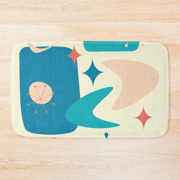 Item preview, Mid Century Atomic Abstract 15 Blue, Peach designed and sold by trdstudio.