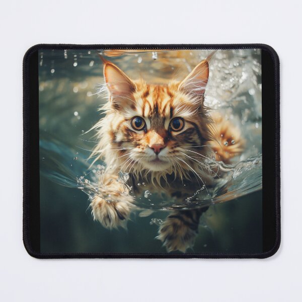 Item preview, A beautiful cat diving in the water designed and sold by Wildchagapicker.