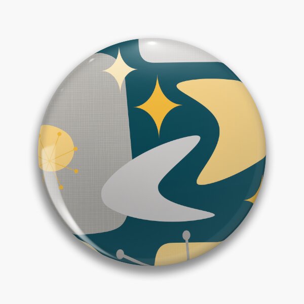 Item preview, Mid Century Atomic Abstract 15 Gray, Yellow designed and sold by trdstudio.