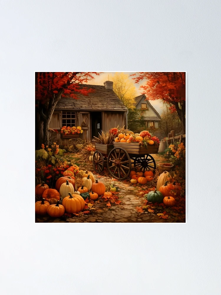 Thumbnail 1 of 3, Poster, Rustic Fall Cottage designed and sold by dcrc.