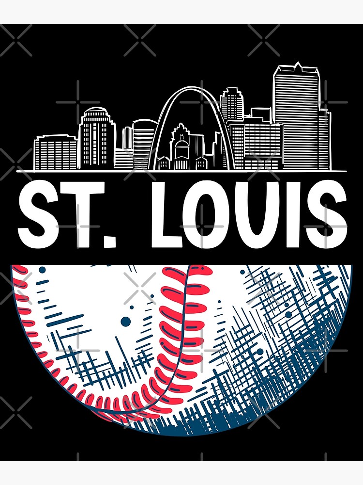 Vintage St Louis City Skyline Baseball At Gameday - St Louis Cardinals -  Posters and Art Prints