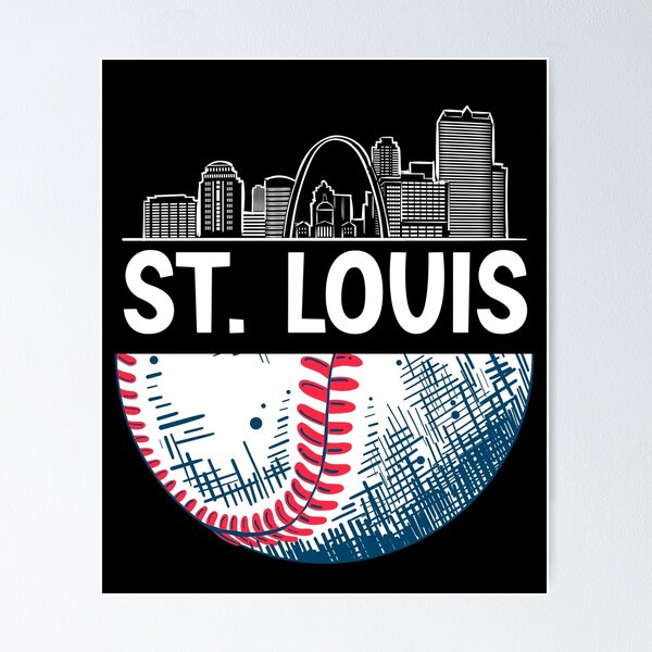 Vintage St Louis City Skyline Baseball At Gameday - St Louis Cardinals -  Posters and Art Prints