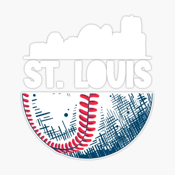 Vintage St. Louis Baseball Skyline Cardinal Retro Sticker for