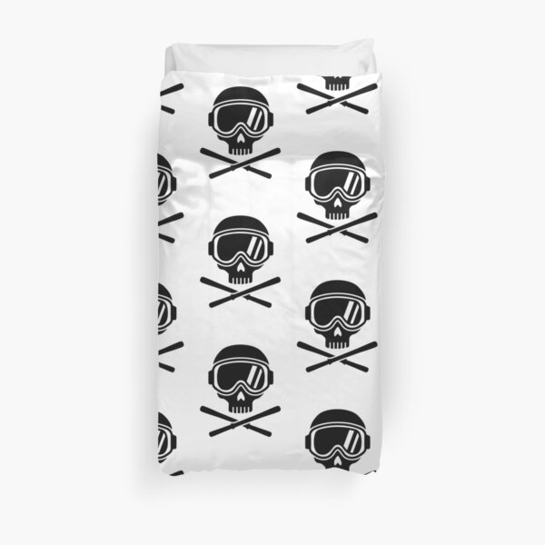 Skull crossed ski Duvet Cover