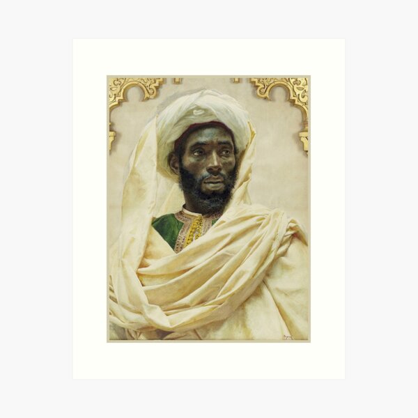 Item preview, A Black Moroccan Man, vintage art from 1913 designed and sold by Glimmersmith.