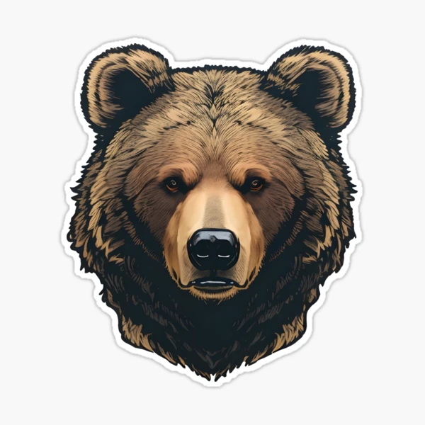 Grizzly Bear with Sunglasses Sticker for Sale by Digital Art