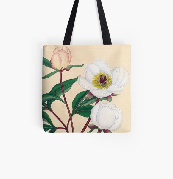 Botanical illustration: Peonies by Henry Charles Andrews – State Library Victoria All Over Print Tote Bag