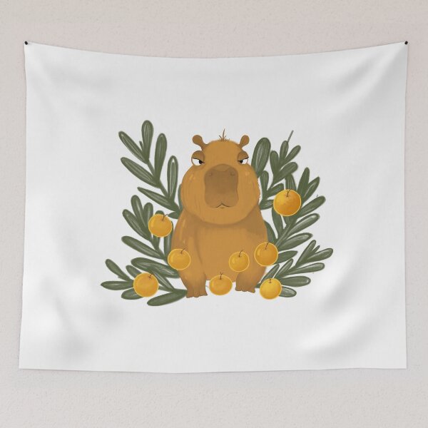 Item preview, Fat Capybara With Orange designed and sold by t1r5u2n5g.