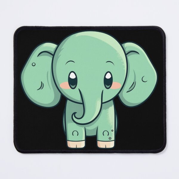 Artikelvorschau, Grüner süßer Elefant im Cartoon-Stil, Aufkleber, Illustration entworfen und verkauft von art-max-jenner.