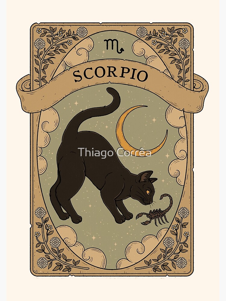 Thumbnail 3 of 3, Art Print, Scorpio - Cats Astrology designed and sold by thiagocorream.
