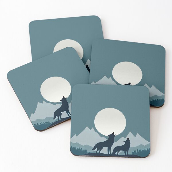 Item preview, Two howling wolves in the mountains designed and sold by Fantes.