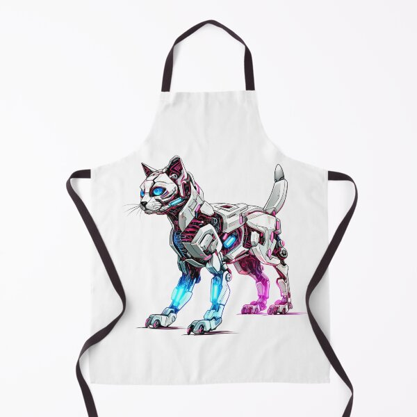 Item preview, Cyberpunk Robot Cat in Neon Colors designed and sold by SchorlCraft.
