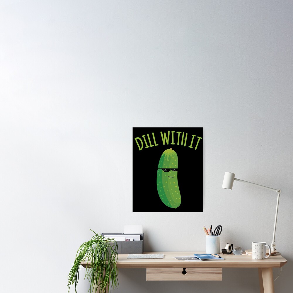 Dill With It Funny Pickle Art Board Print for Sale by flippinsg