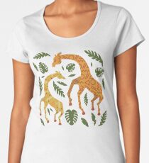 Tanzende Giraffen mit Mustern Frauen Premium T-Shirts