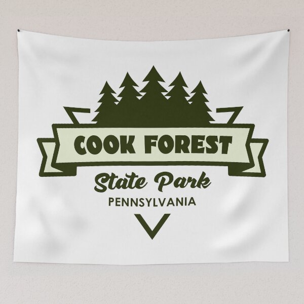 Item preview, Cook Forest State Park Pennsylvania Trees And Ribbon designed and sold by bivenart.