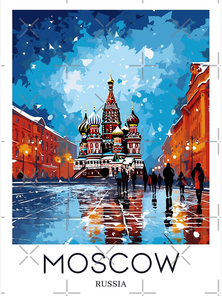 A Pop Art Travel Print of Moscow - Russia
