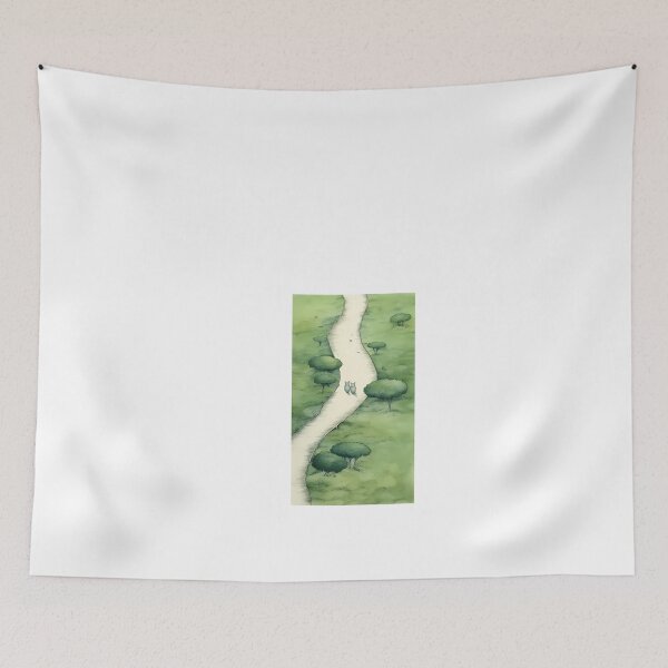 Item preview, a drawing of a river running through a lush green field designed and sold by Dark Fantasy Store.