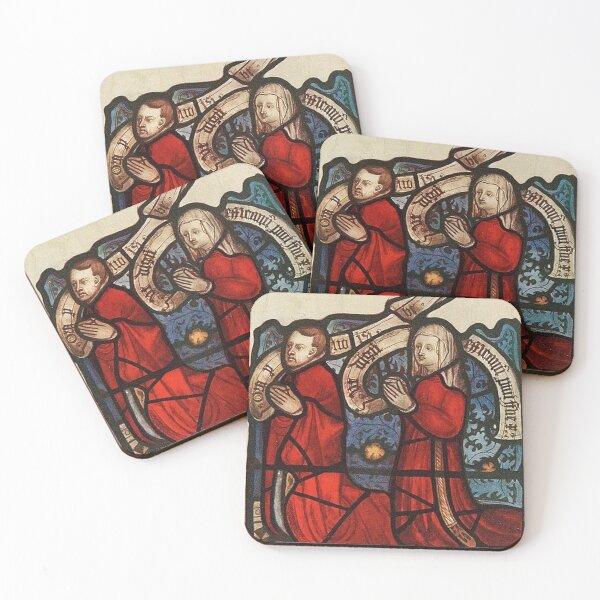 Item preview, Kneeling Religious Figures Stained Glass designed and sold by tomorrowsart.