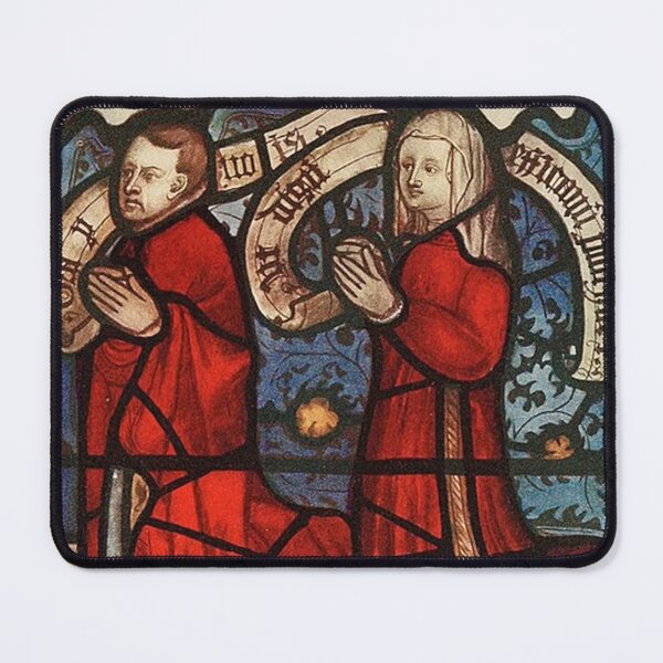 Item preview, Kneeling Religious Figures Stained Glass designed and sold by tomorrowsart.