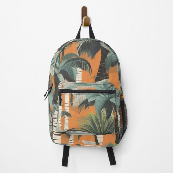 Item preview, Sunset Tropical Orange green coconut trees pattern designed and sold by the-cc.
