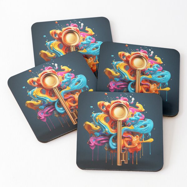 Item preview, "Magic Key and Colorful Pours Art Print" designed and sold by QuickPick Store.