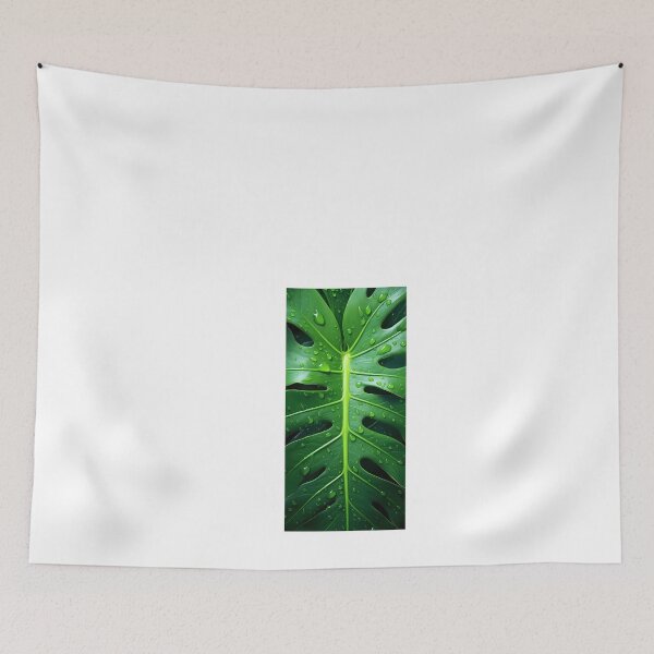Item preview, a large green leaf with water droplets on it designed and sold by Dark Fantasy Store.