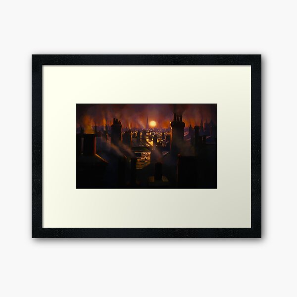 Mary Poppins Rooftop Sunset Framed Art Print