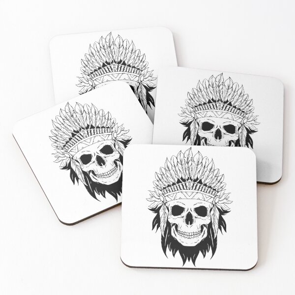 Item preview, Indian skull black and white designed and sold by Indraokta22.