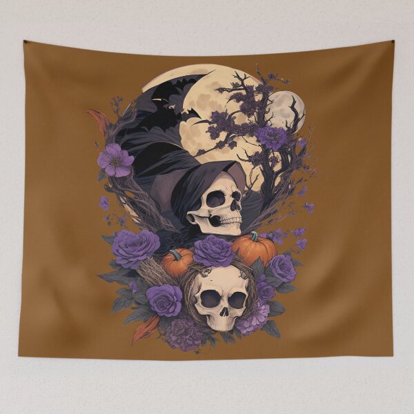 Item preview, Halloween night skulls designed and sold by DRAGONFIASCO.