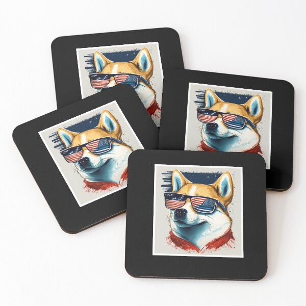 Item preview, Shiba inu Dog with USA Flag wearing Shades designed and sold by Logiamerch.