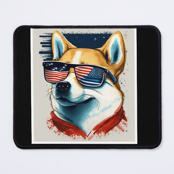 Item preview, Shiba inu Dog with USA Flag wearing Shades designed and sold by Logiamerch.