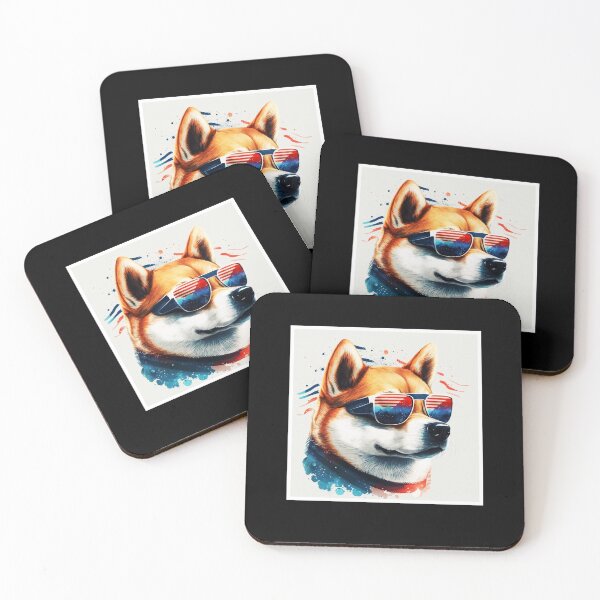 Item preview, Shiba inu Dog with USA Flag wearing Shades designed and sold by Logiamerch.