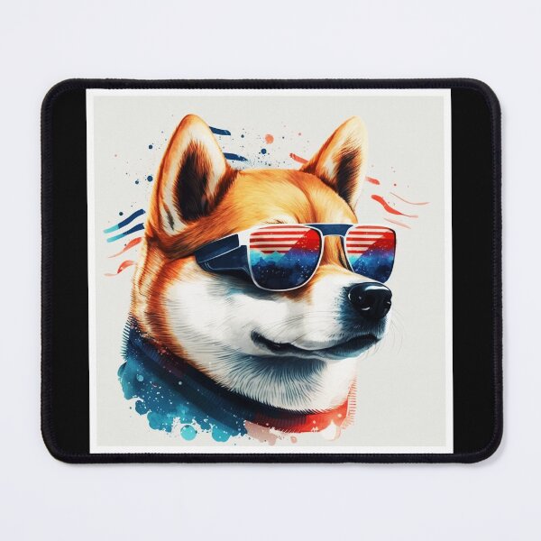 Item preview, Shiba inu Dog with USA Flag wearing Shades designed and sold by Logiamerch.