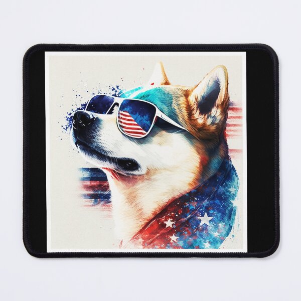 Item preview, Shiba inu Dog with USA Flag wearing Shades designed and sold by Logiamerch.