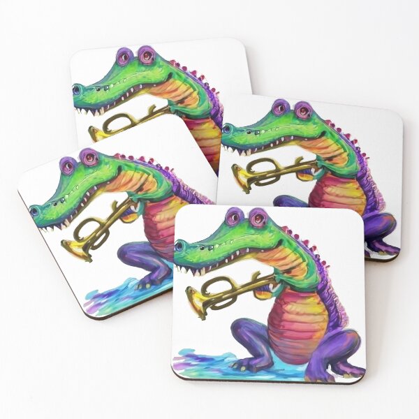 Item preview, Funny Alligator Playing Trumpet in Water Color Style designed and sold by Nature's Fancy.