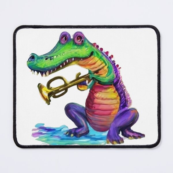 Item preview, Funny Alligator Playing Trumpet in Water Color Style designed and sold by Nature's Fancy.