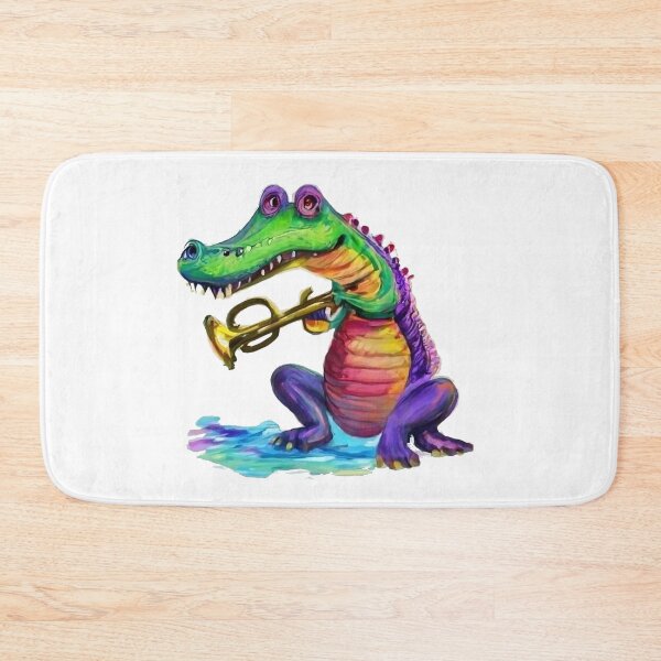 Item preview, Funny Alligator Playing Trumpet in Water Color Style designed and sold by Nature's Fancy.