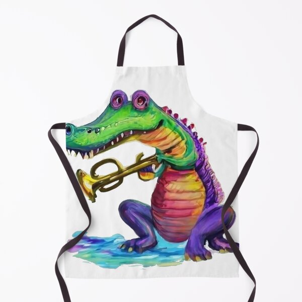 Item preview, Funny Alligator Playing Trumpet in Water Color Style designed and sold by Nature's Fancy.
