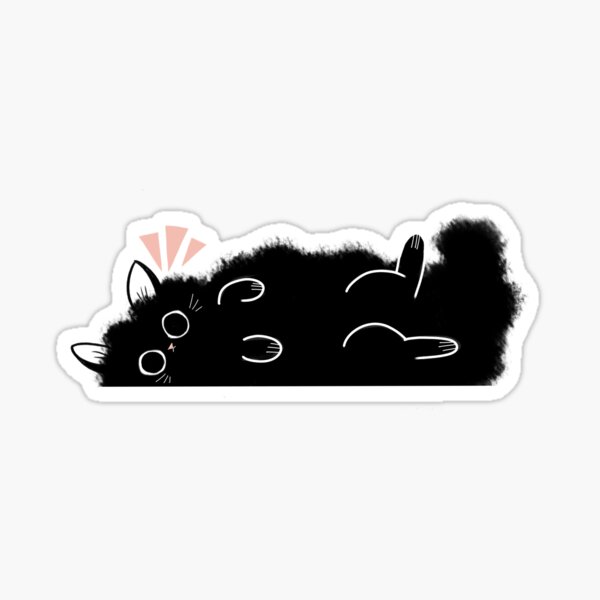 Fat Black Cat Sticker, 3 Fatty Kitty, Fat Cat, Black Cat, Cute, Adorable,  Kitty Kat, Kitty Cat, Sticker, Fluffy, Furry, Kiss-cut Stickers 